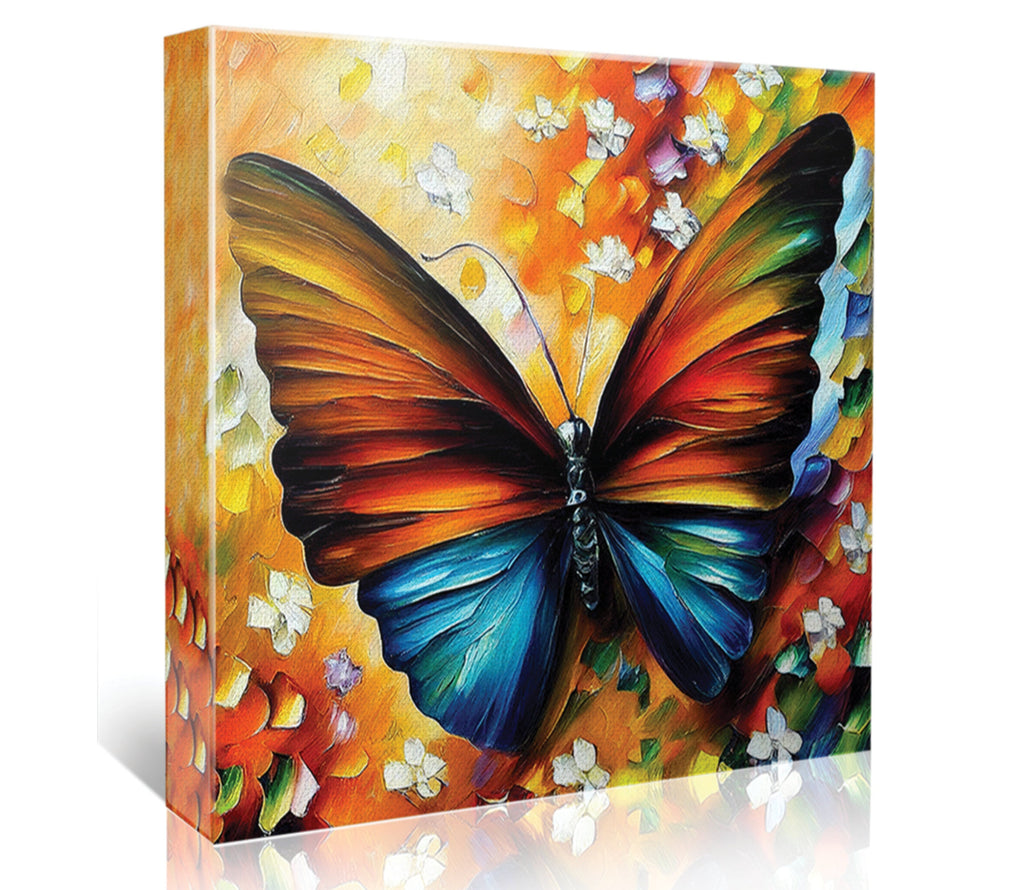 Butterfly Canvas Print – Vibrant Colorful Wall Art with Wooden Frame Canvas