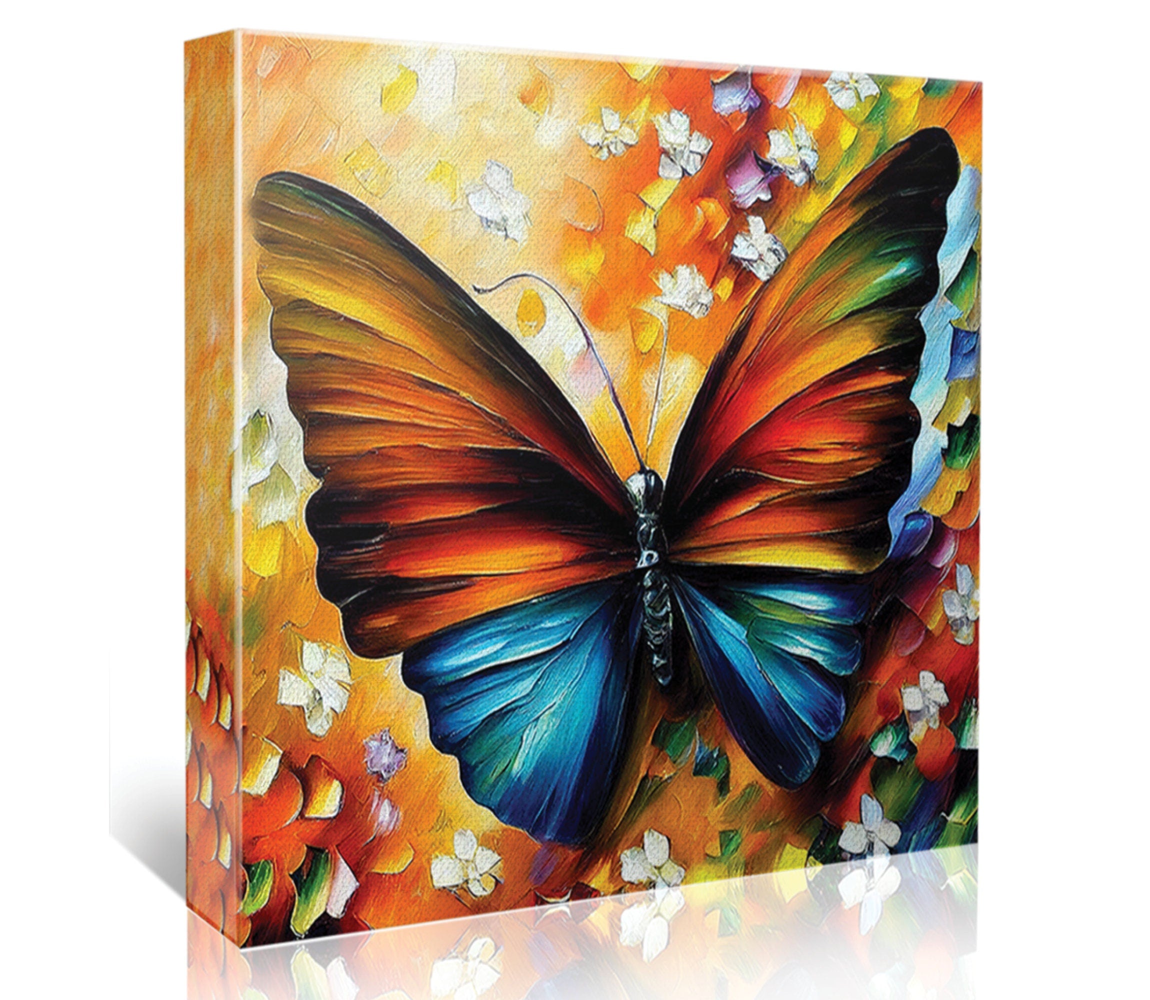 Butterfly Canvas Print – Vibrant Colorful Wall Art with Wooden Frame Canvas