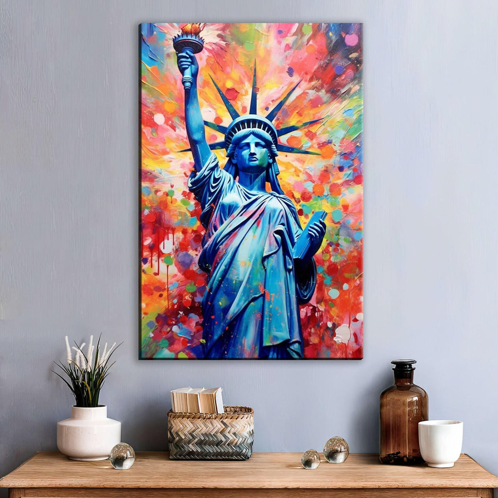 Statue of Liberty Canvas - Large American Wall Art Print | Patriotic Home Decor