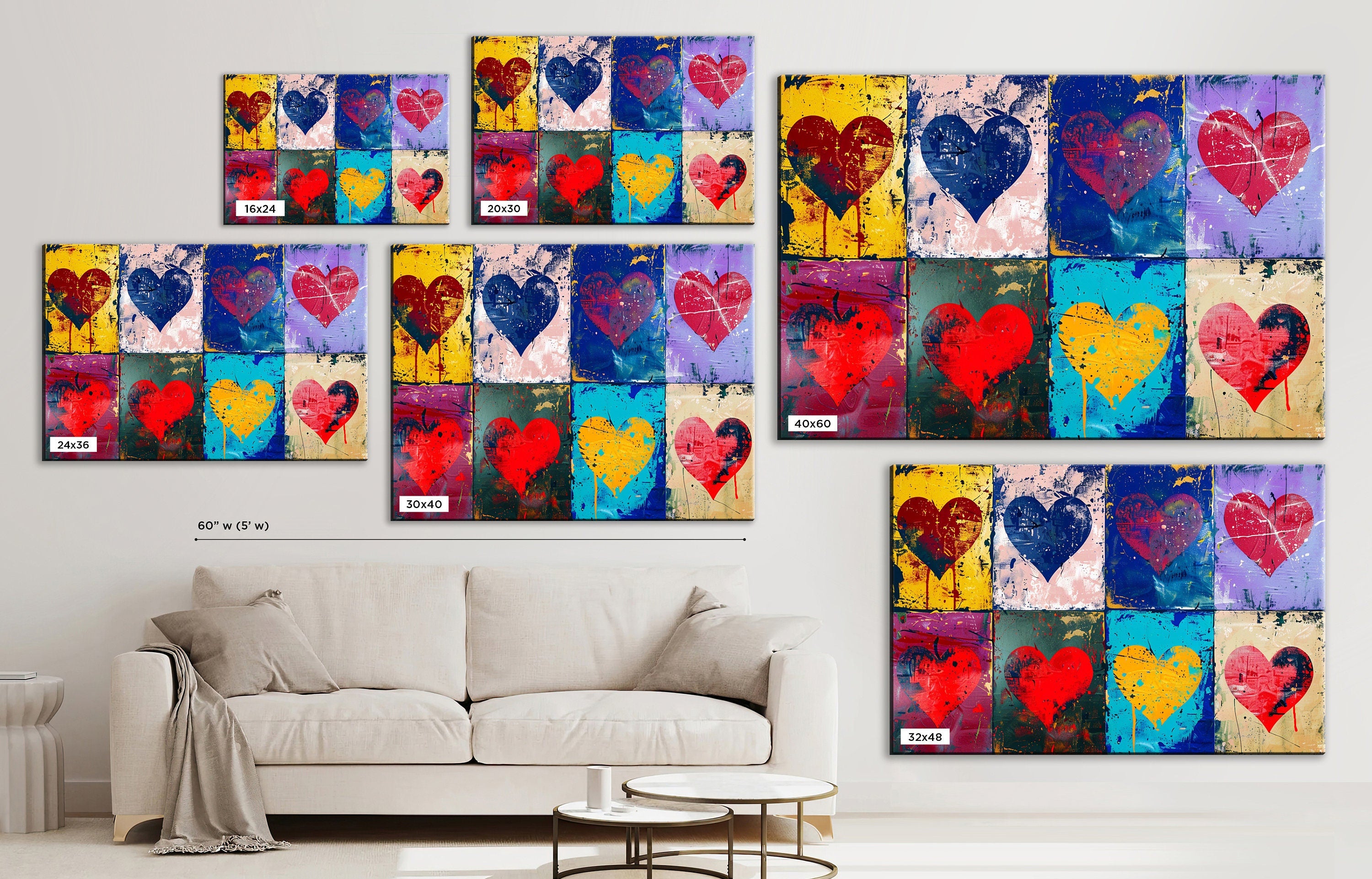 Heart Pattern Wall Art - Large Canvas Prints | Gallery Wrapped Canvas, Ready to Hang