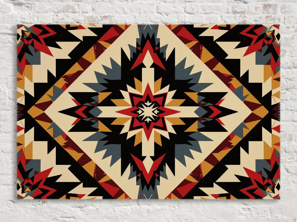 Native American Canvas – Large Tribal Wall Art on Gallery Wrapped Canvas, Ready to Hang