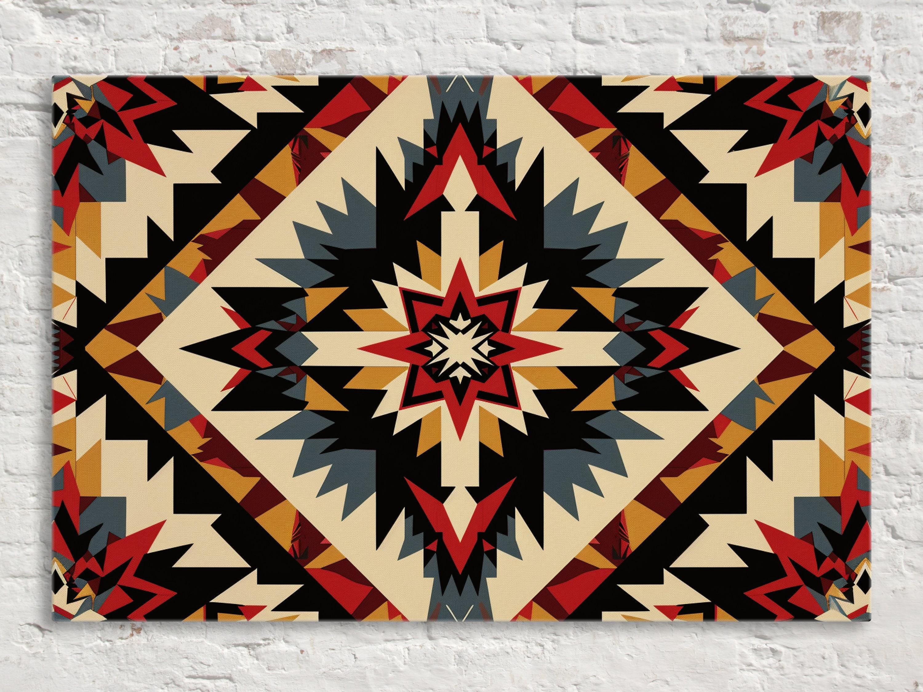 Native American Canvas – Large Tribal Wall Art on Gallery Wrapped Canvas, Ready to Hang