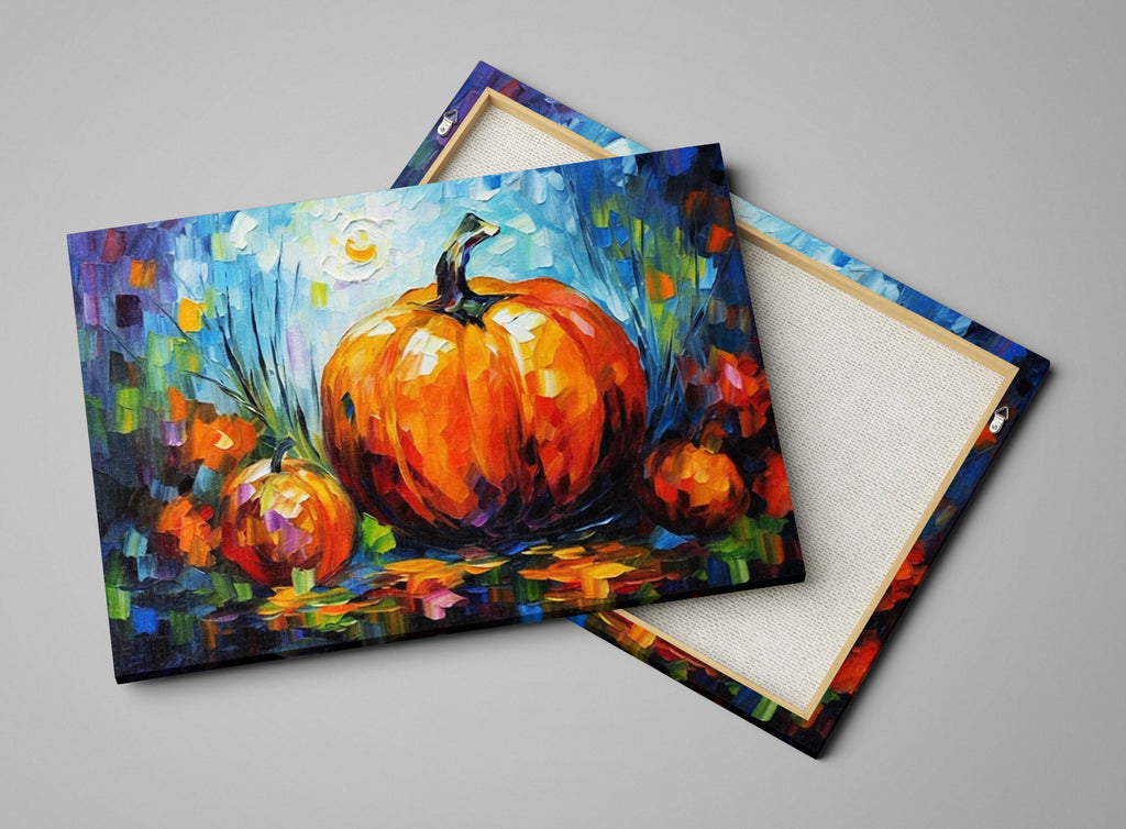 Pumpkin Wall Art – Large Gallery Wrapped Canvas | Halloween Canvas Art Decor