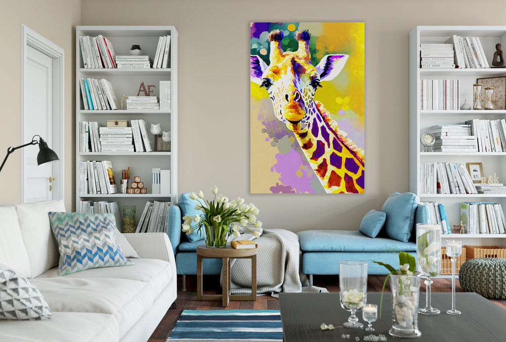 Giraffe Canvas Art - Nursery Wall Art | Wildlife Wall Decor, Safari Animal Painting