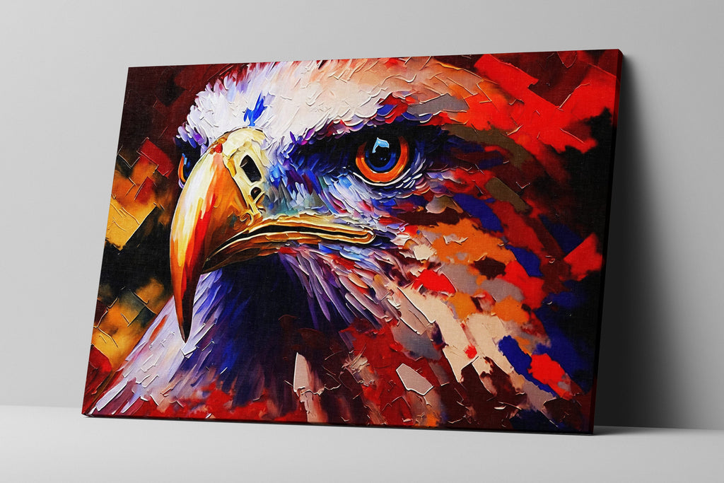 Bald Eagle Canvas Print - Patriotic USA Canvas Decor With Wooden Frame & UV Coating