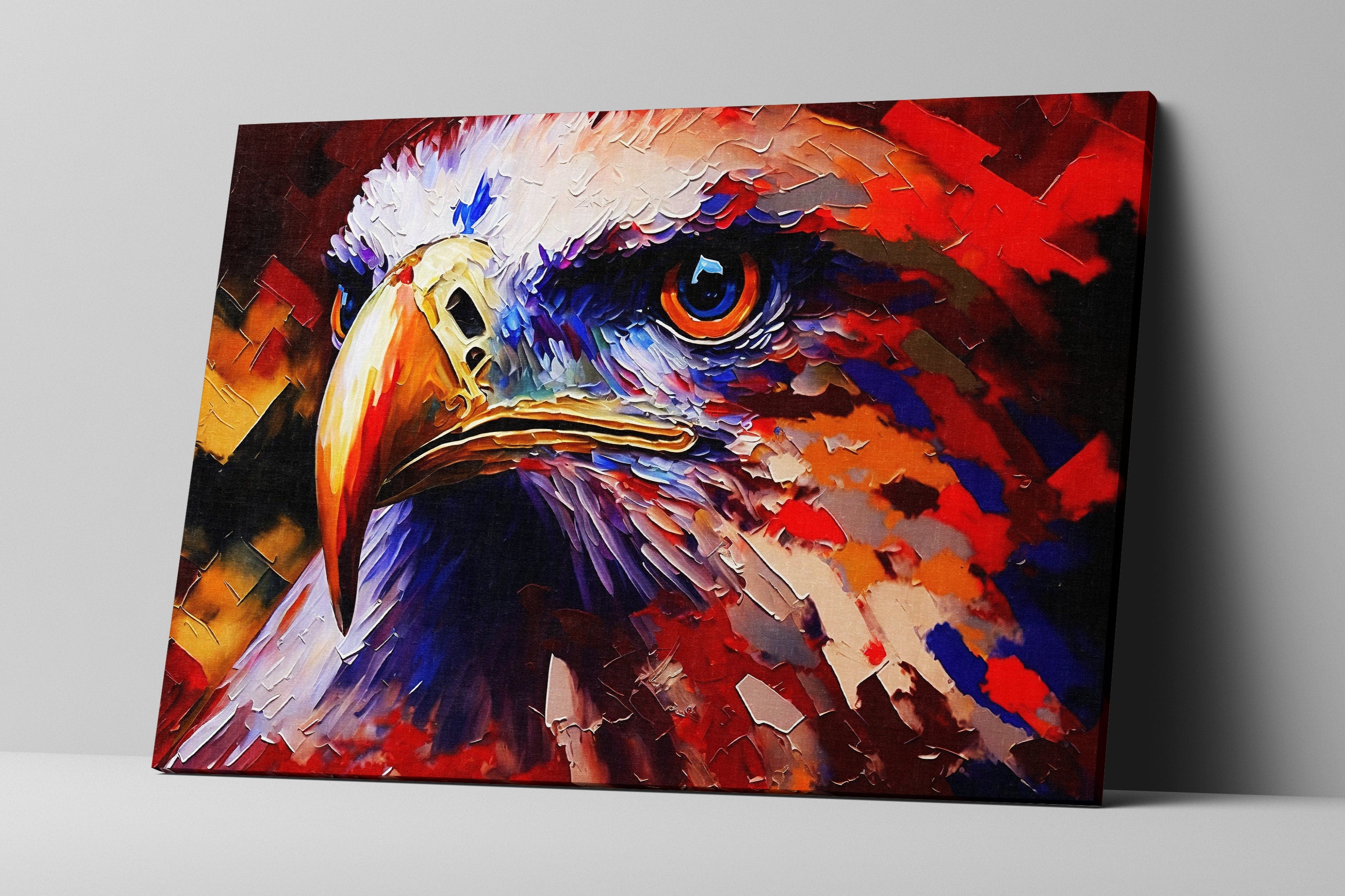 Bald Eagle Canvas Print - Patriotic USA Canvas Decor With Wooden Frame & UV Coating