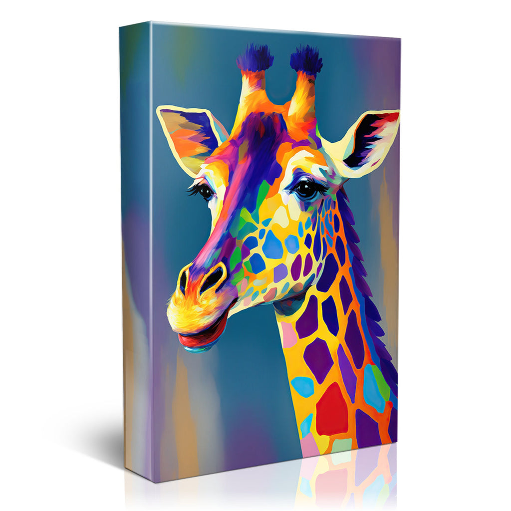 Giraffe Canvas Art – Vibrant Wildlife Wall Art | African Safari Decor Print