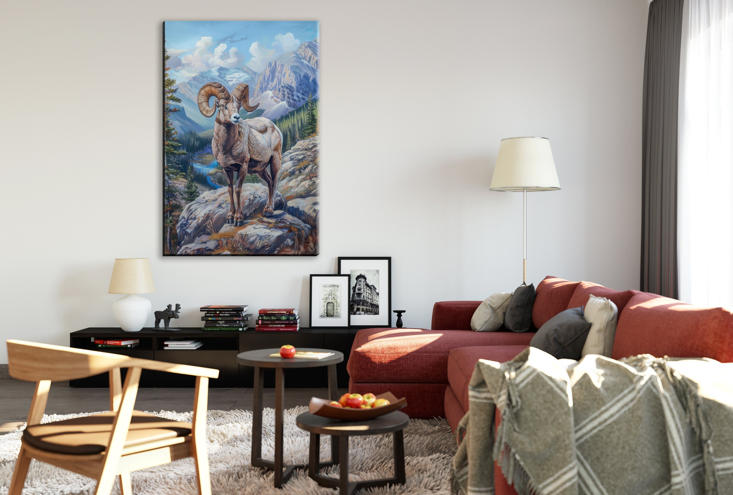 Bighorn Sheep Wall Decor – Large Wildlife Canvas Art | Ready to Hang, Gallery Wrapped Print