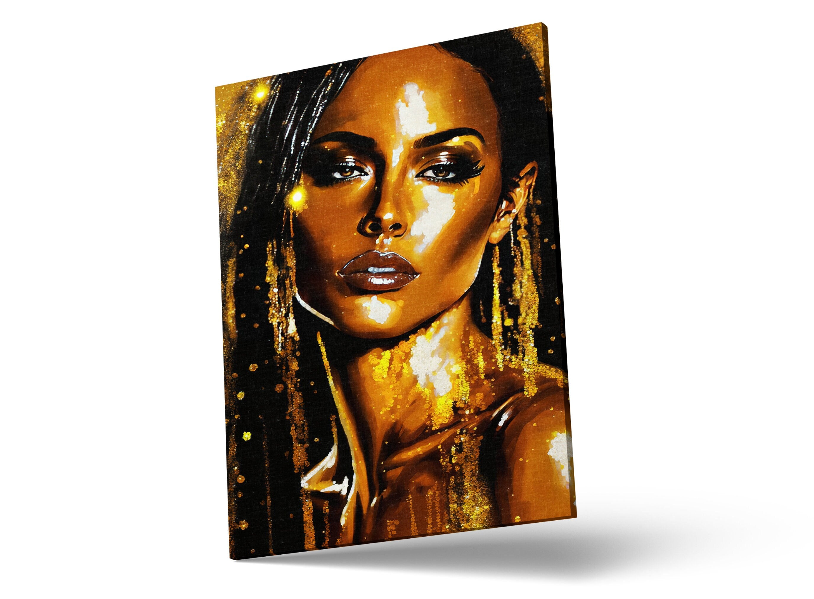 Black Female Art - Vibrant African American Canvas | Gallery Ready Wall Decor