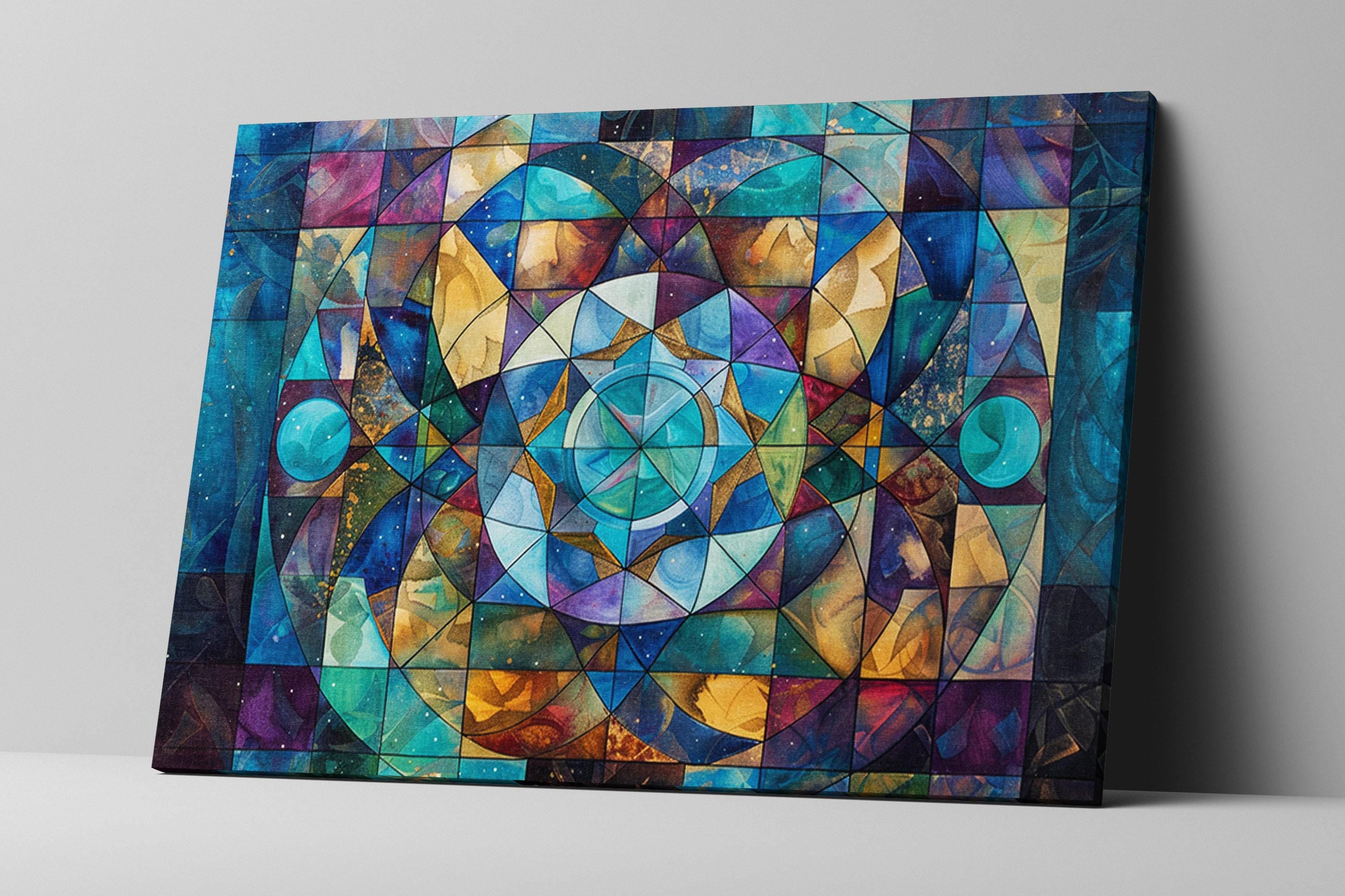 Sacred Geometry Art – Extra Large Canvas Wall Art | Gallery Wrapped Spiritual Canvas Print