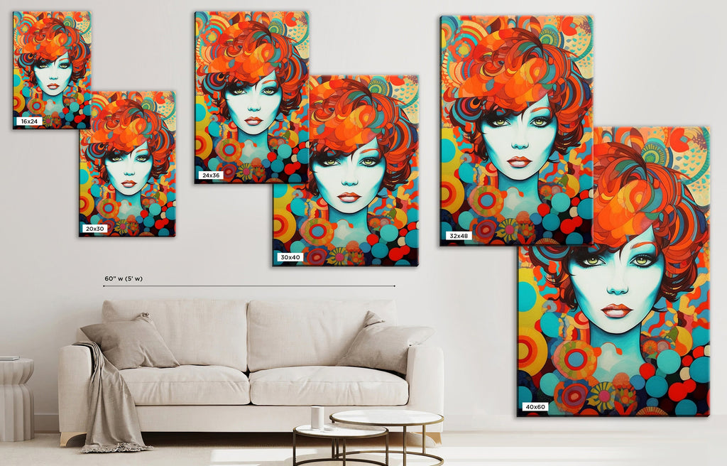Art Deco Woman Portrait – Large Canvas Wall Art With Scratch Resistant Coating