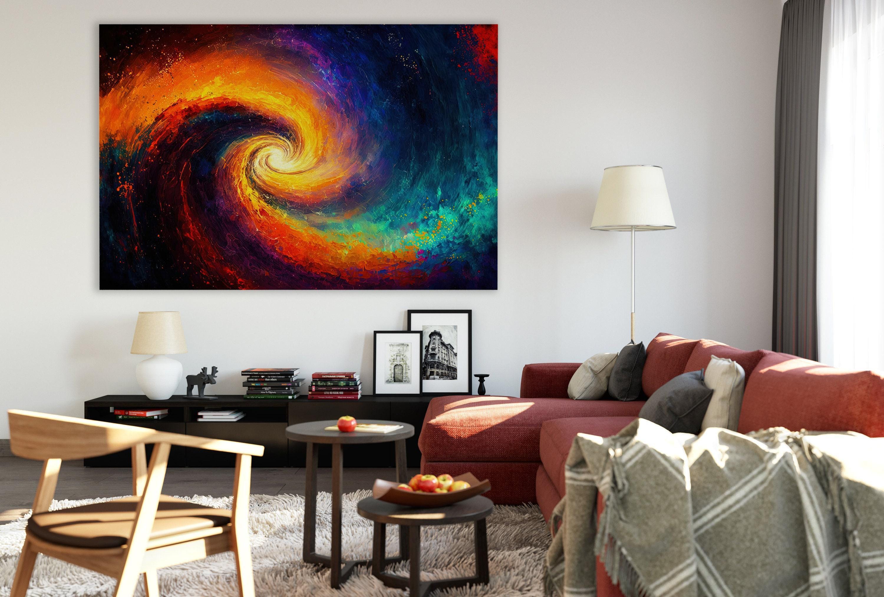 Cosmic Galaxy Art - Vibrant Nebula Canvas Print | Large Ready to Hang Space Wall Art