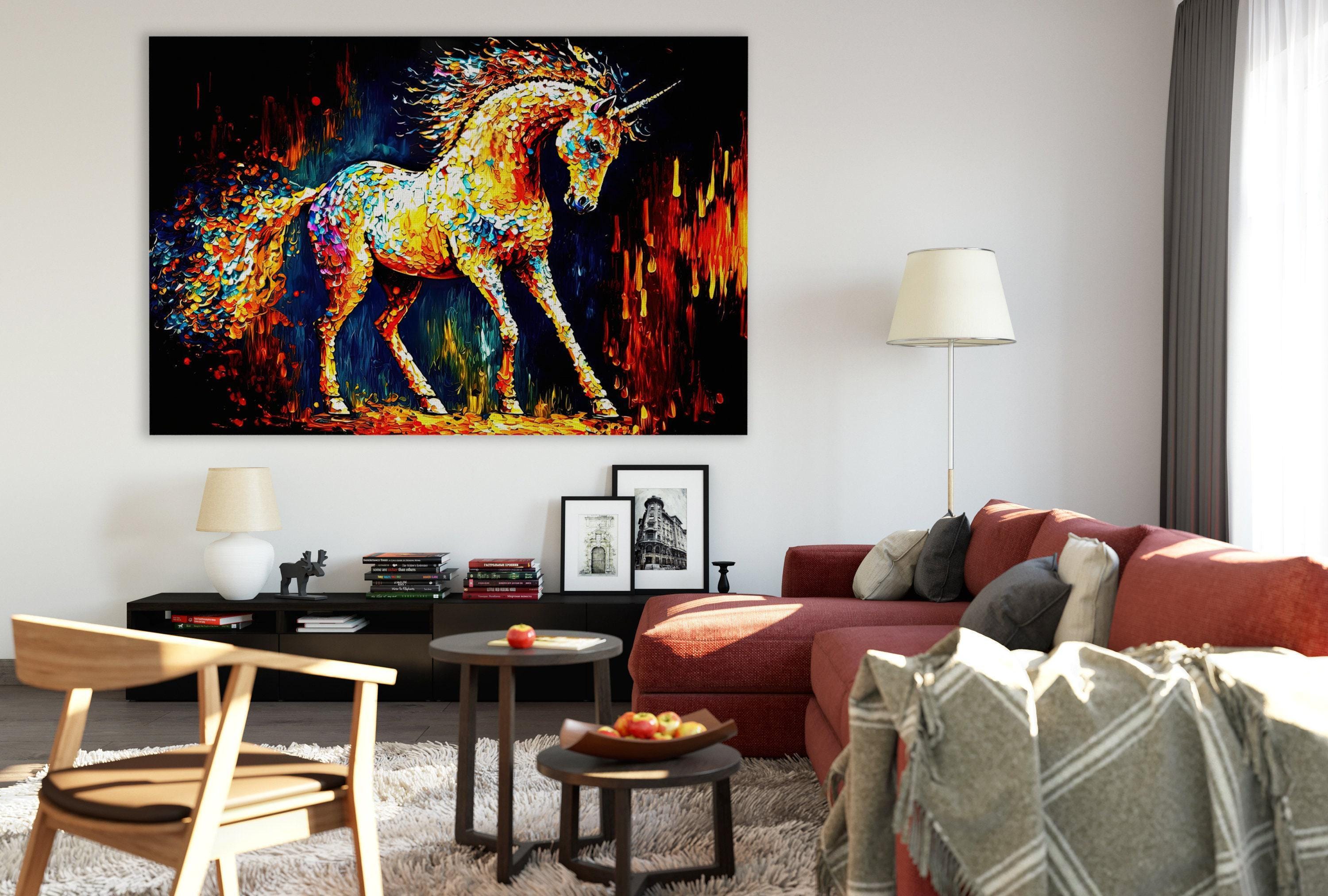 Unicorn Canvas Print - Colorful Nursery Room Art | Vibrant Giclee Print
