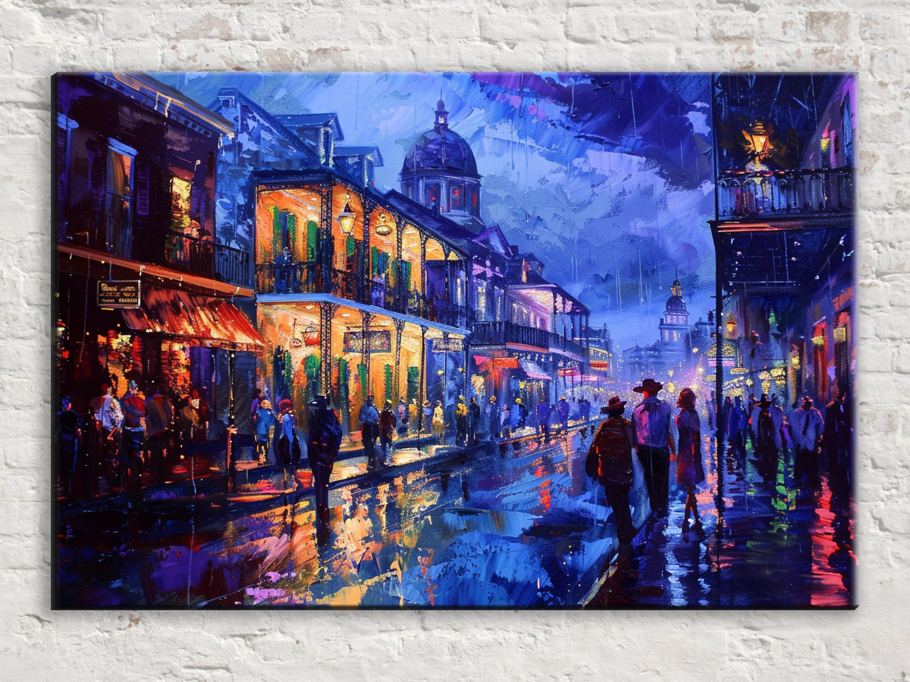 a lively city street scene with people walking along the sidewalk, illuminated by the warm glow of streetlights and building lights. The buildings are adorned with colorful signs and decorations, creating a vibrant and bustling atmosphere. The overall scene is a lively and dynamic representation of urban life.