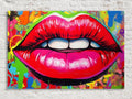 Pop Art Lips - Urban Street Art Canvas Wall Decor | Large Spraypaint Acrylic Print