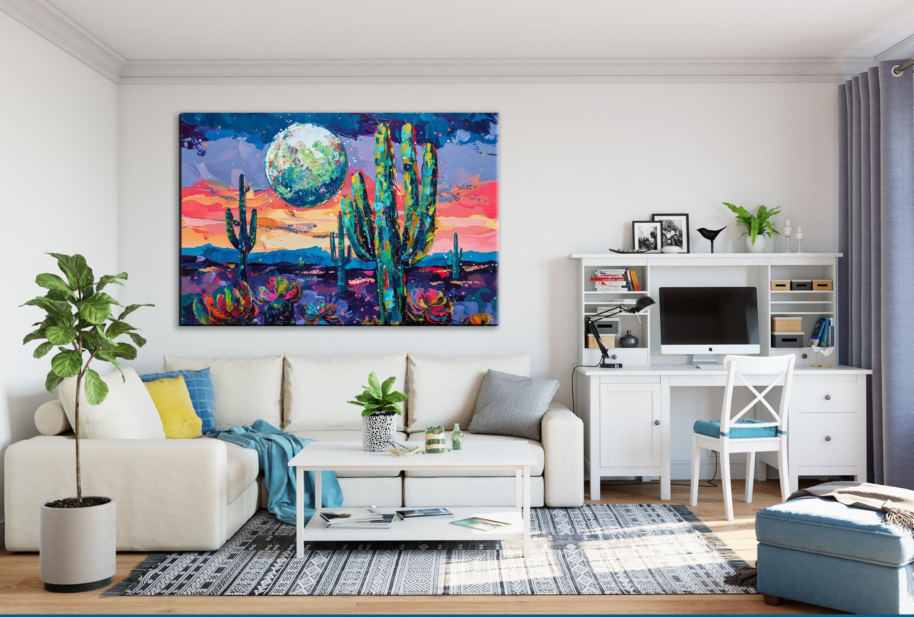 Desert Night Collage Art – Southwest Wall Art | Gallery Wrapped Canvas, Ready to Hang