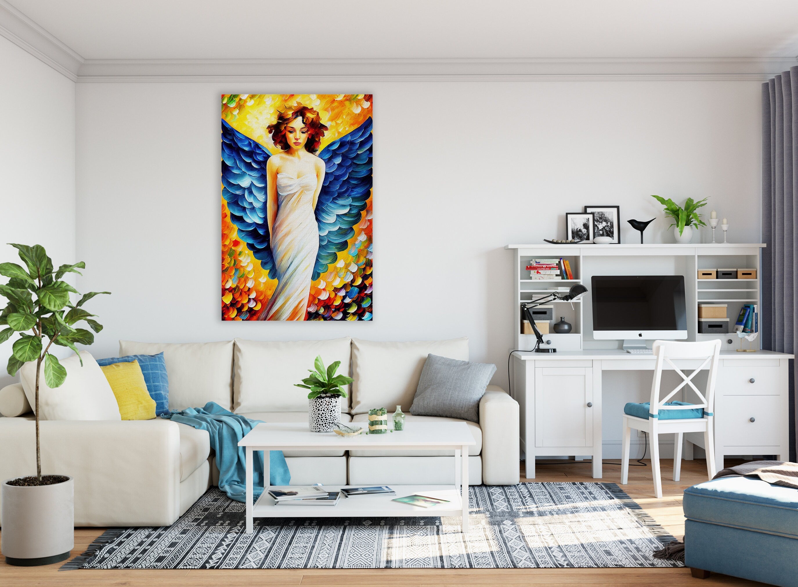 Angel Wall Art – Beautiful Spiritual Home Decor | Gallery Wrapped Canvas Print