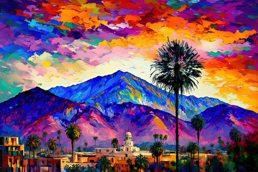 Palm Springs Canvas Print - Vibrant California Wall Art on Gallery Ready Canvas