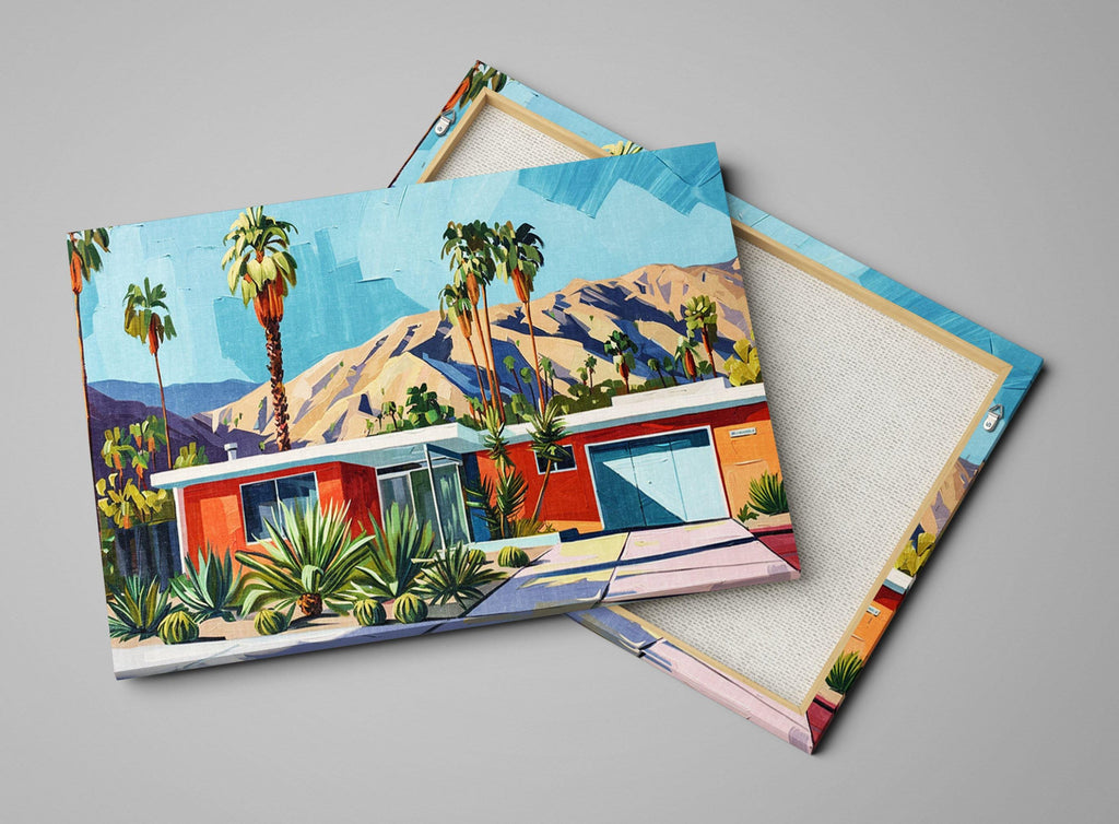 Mid-Century Modern Canvas – Palm Springs Decor | Gallery Wrapped Large Wall Art