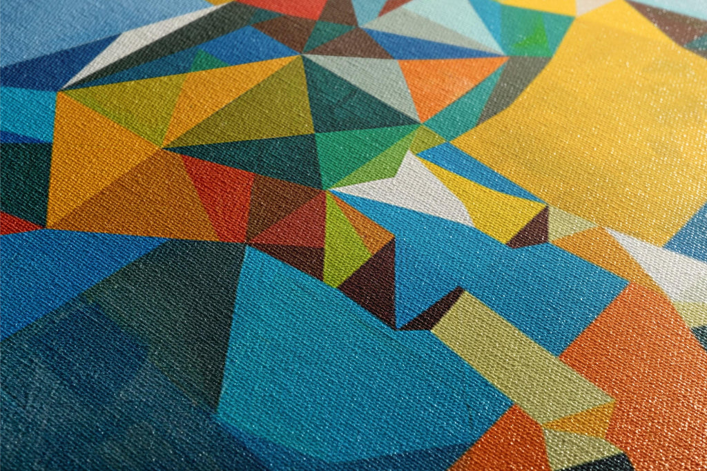 Geometric Donkey Art - Mid Century Modern Large Canvas Art | Ready to Hang Gallery Wrapped Canvas