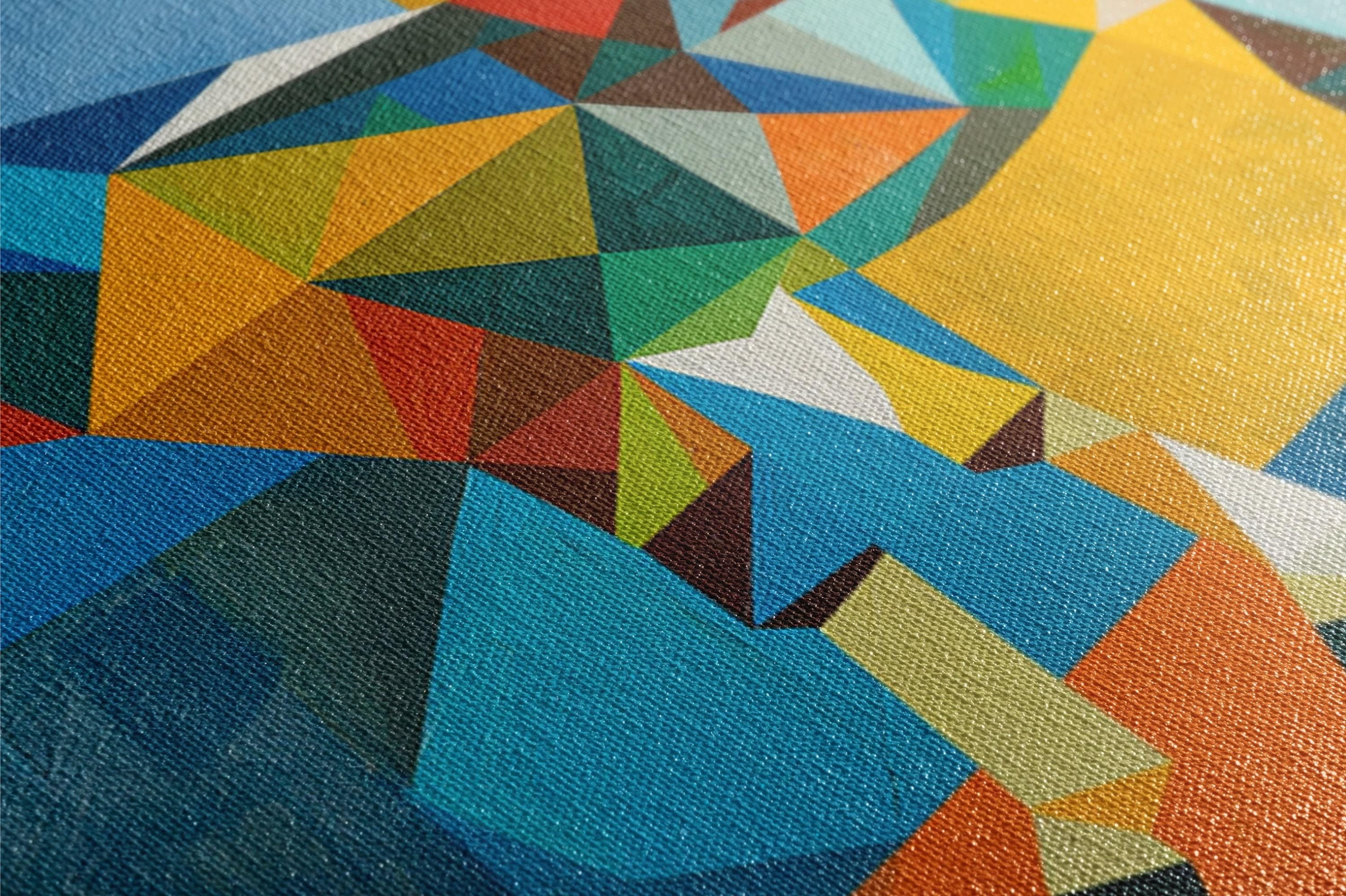 Geometric Donkey Art - Mid Century Modern Large Canvas Art | Ready to Hang Gallery Wrapped Canvas