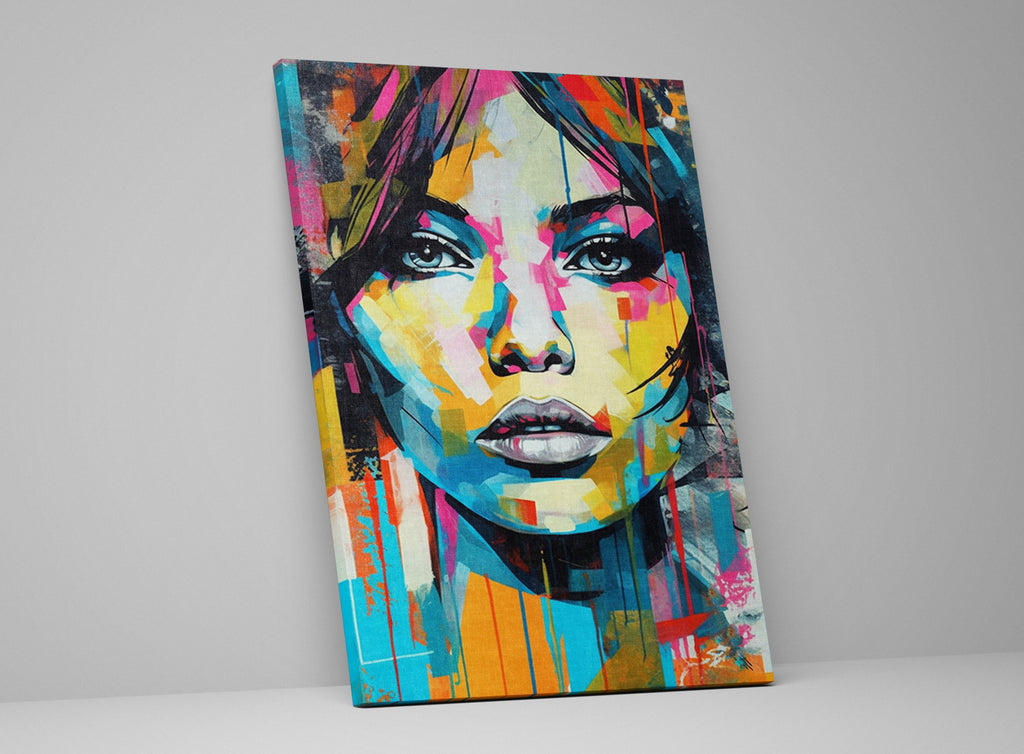 Minimal Woman Artwork – Expressive Canvas Wall Art Painting | Large Pop Art