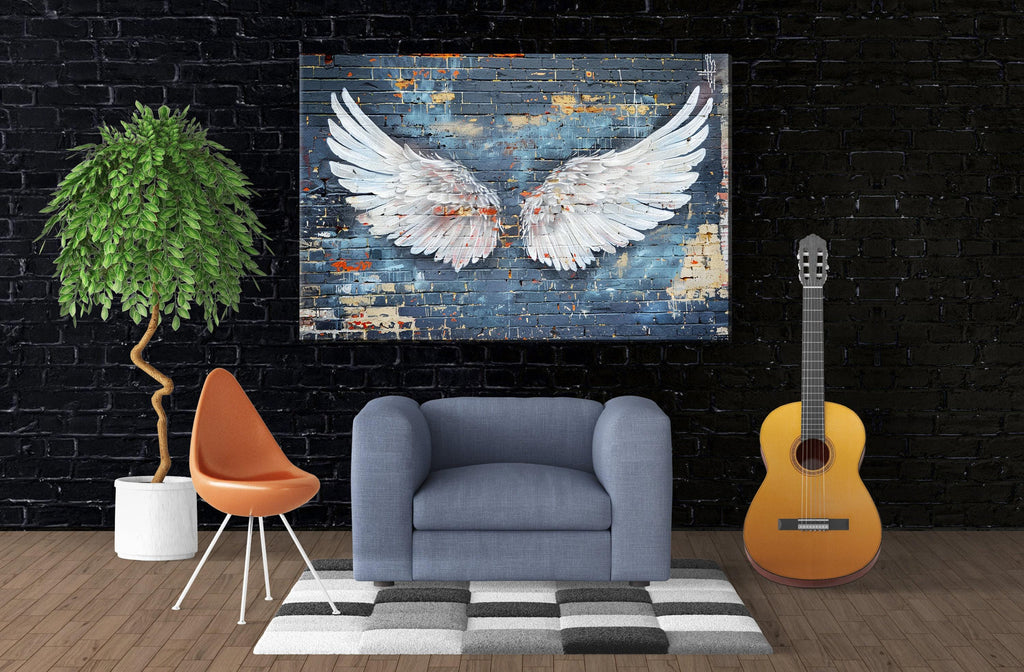 Banksy Angel Wings Art - Large Canvas Print | Urban Street Art, Ready to Hang