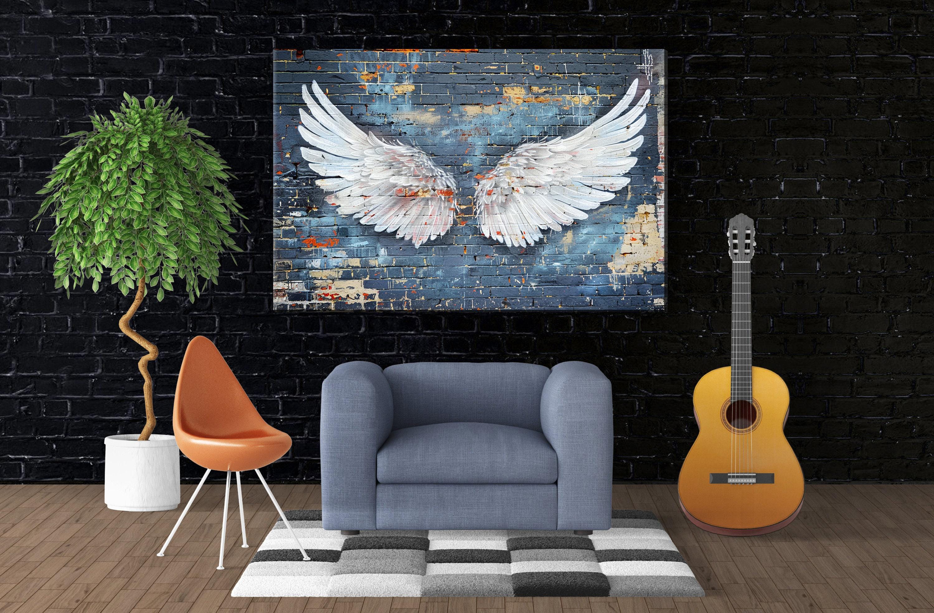 Banksy Angel Wings Art - Large Canvas Print | Urban Street Art, Ready to Hang
