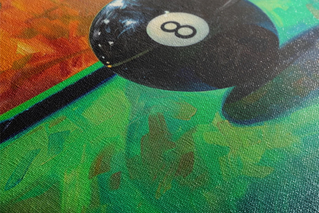 8 Ball Pool Art - Classic Pool Table Scene | Gallery Wrapped Canvas, Extra Large
