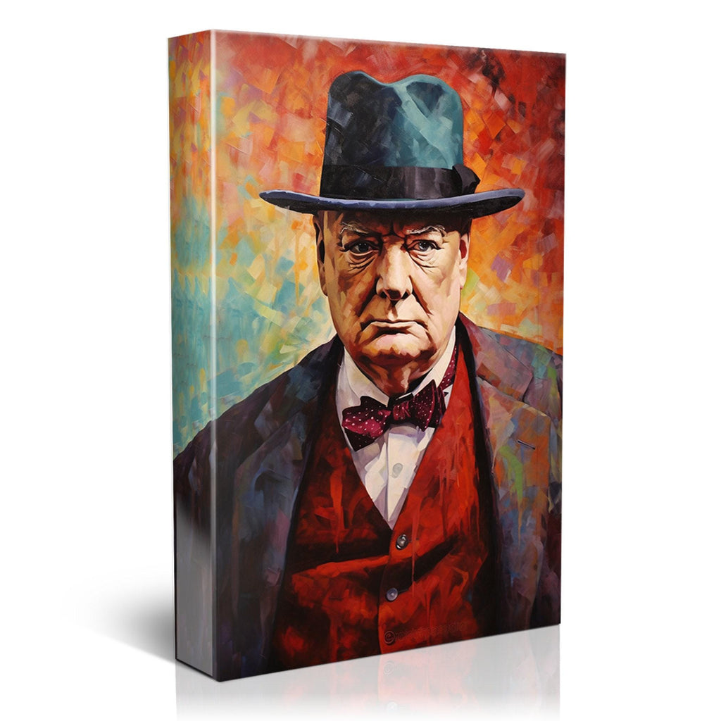 Winston Churchill Canvas – Gallery Wrapped Large Canvas Print, Ready to Hang Wall Art