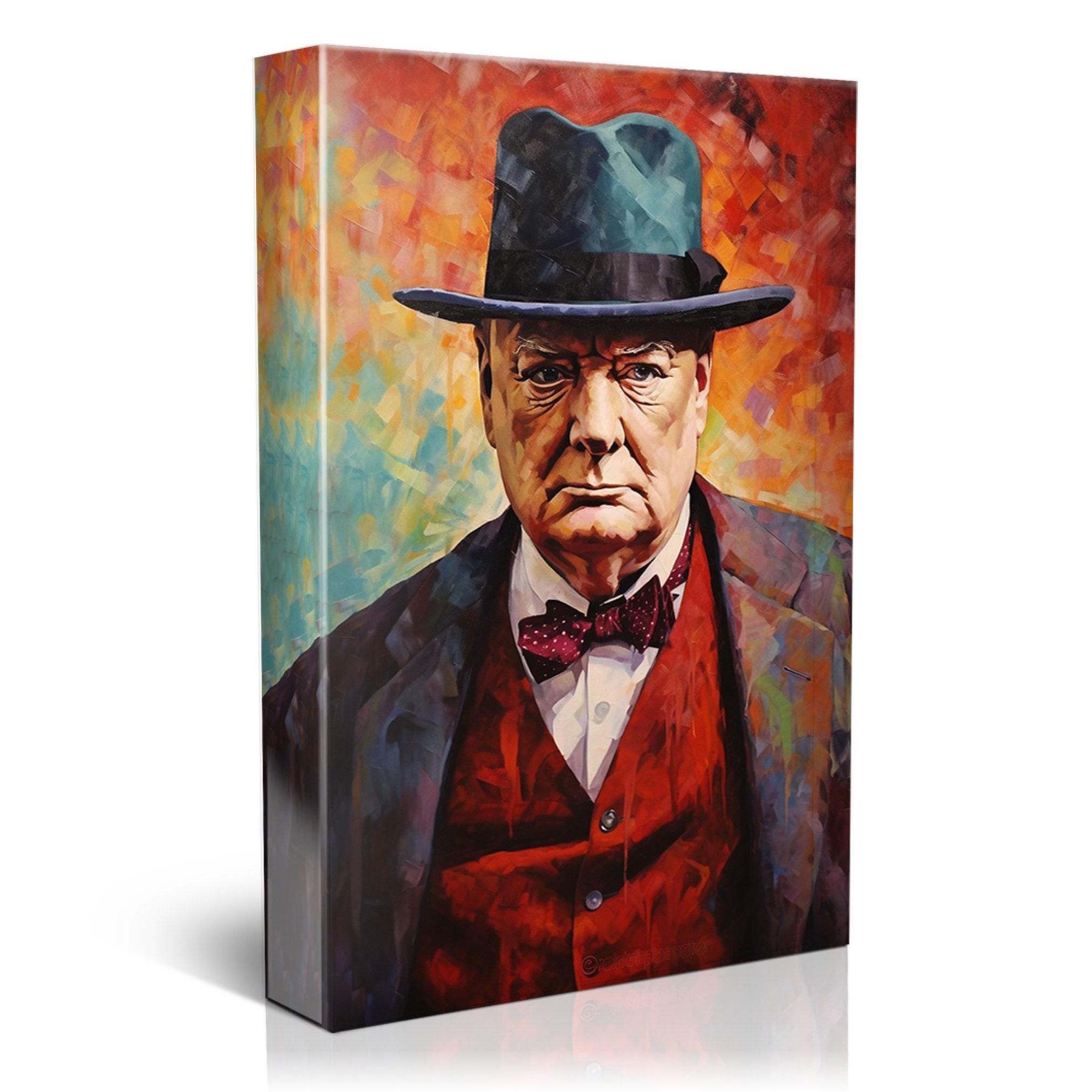 Winston Churchill Canvas – Gallery Wrapped Large Canvas Print, Ready to Hang Wall Art