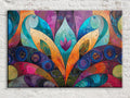 Bohemian Wall Art - Boho Flower Canvas on Gallery Wrapped Canvas | Large Vibrant Print