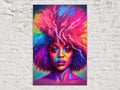 Black Female Art Print - Vibrant African Queen Painting on Gallery Wrapped Canvas