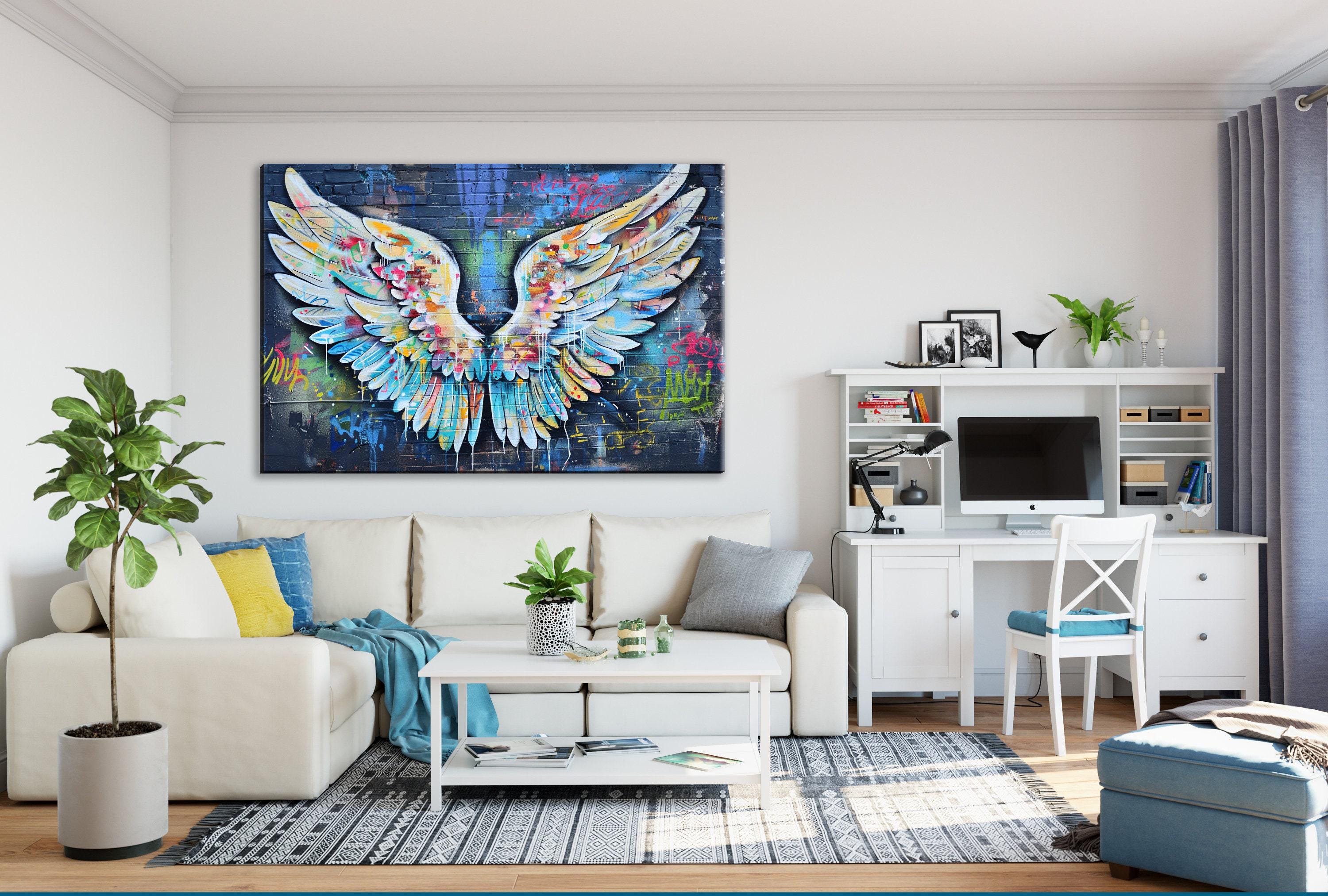 Graffiti Angel Wings - Large Canvas Art | Urban Art Print on Gallery Wrapped Canvas