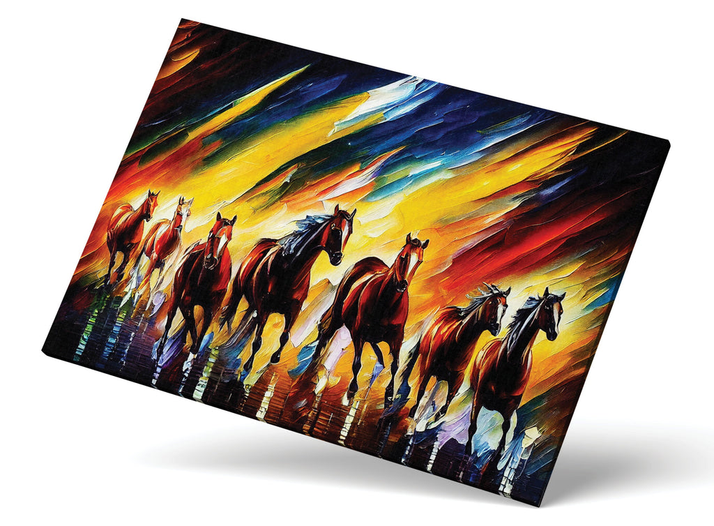 Wild Horses Canvas Print – Vibrant Horse Painting on Artist Grade Canvas