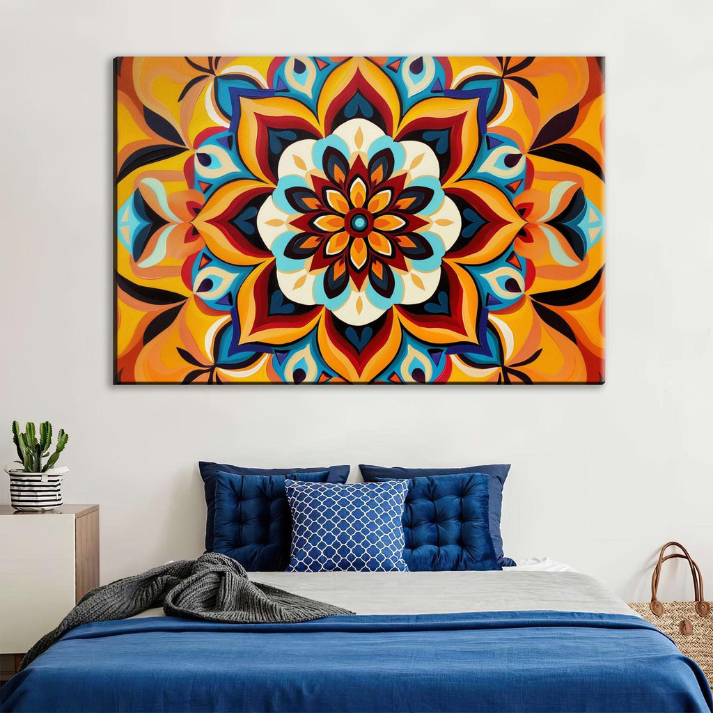 Boho Wall Art - Extra Large Gallery Wrapped Canvas | Colorful Abstract Patterned Painting