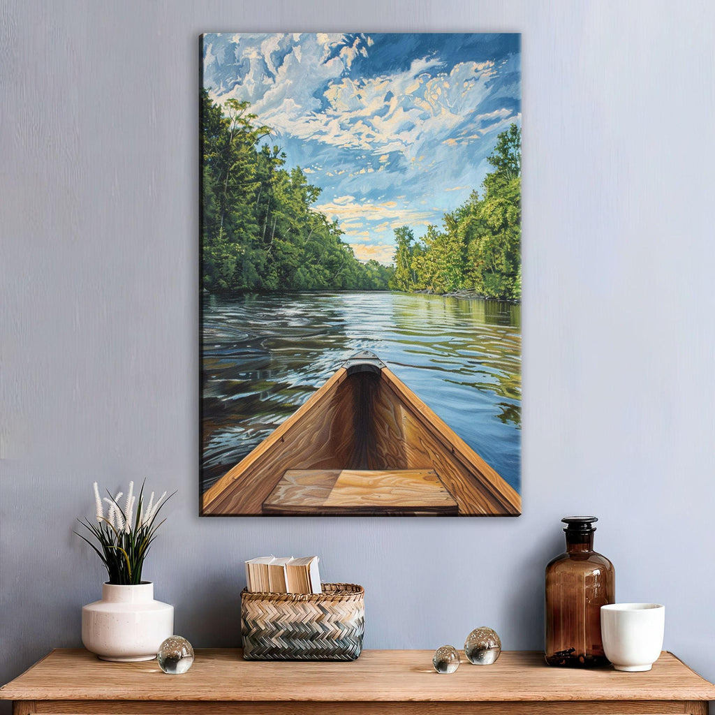 Canoe Wall Art – Large Canvas Art | Tranquil Waters Canvas, Gallery Wrapped