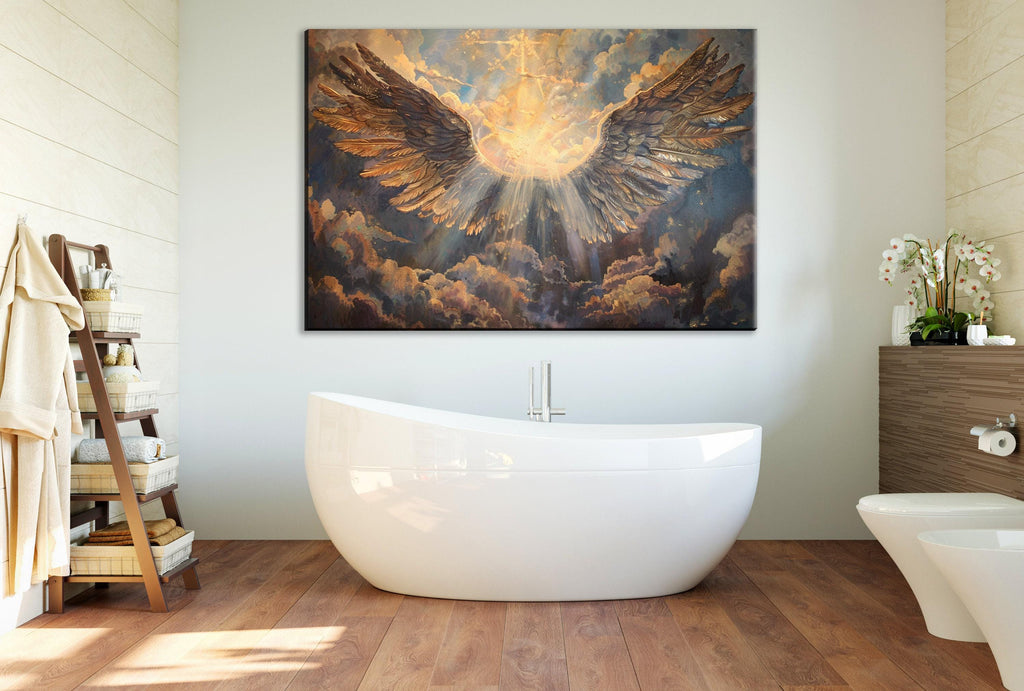Angel Wings Artwork – Large Canvas Wall Art | Gallery Wrapped, Ready to Hang
