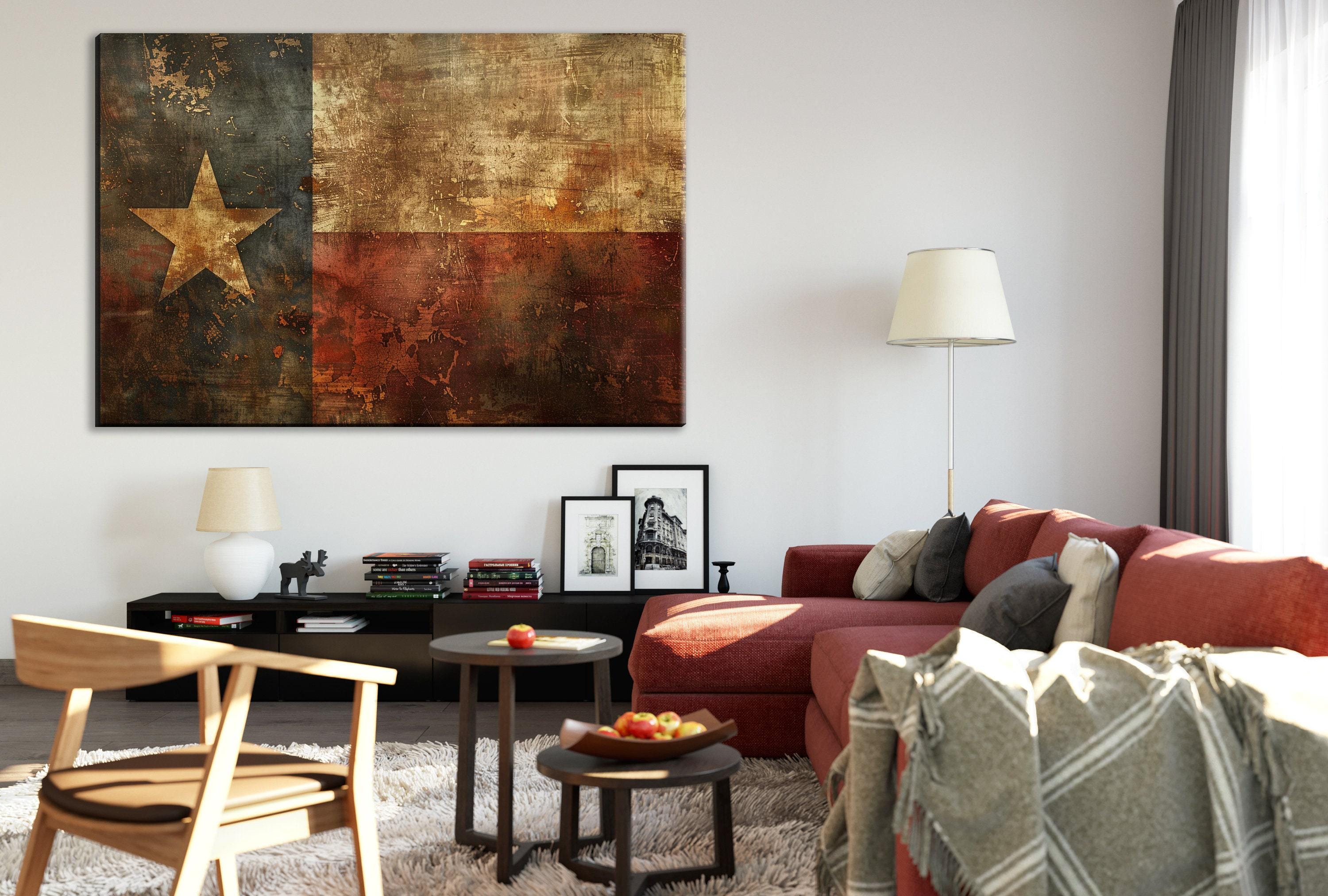 Texas Flag Wall Art – Lone Star Decor on Gallery Wrapped Canvas, Ready to Hang
