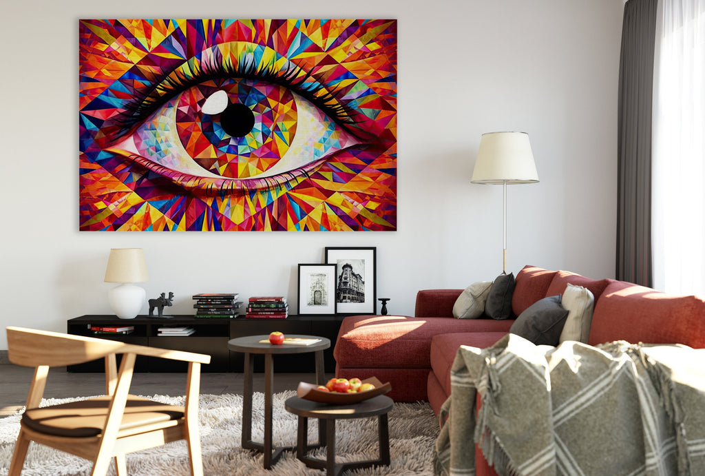 Psychedelic Canvas Art – Third Eye Painting with Vibrant Colors & Trippy Home Decor