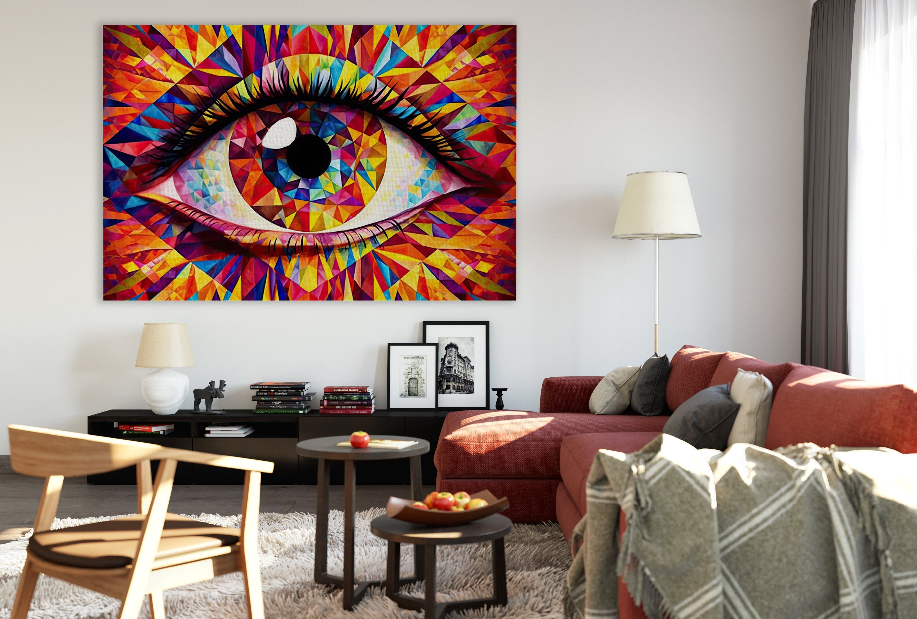 Psychedelic Canvas Art – Third Eye Painting with Vibrant Colors & Trippy Home Decor