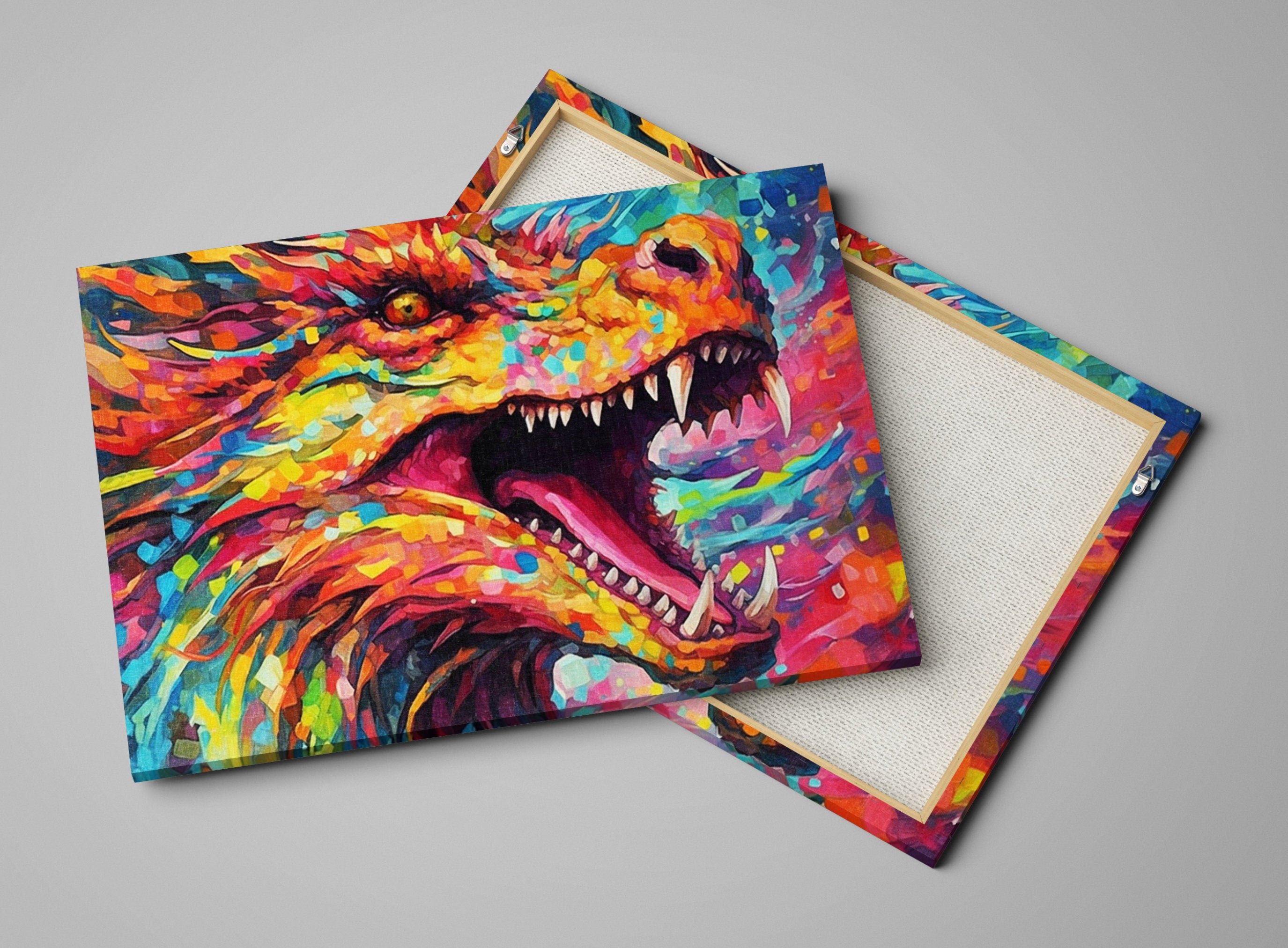 Dragon Canvas Art - Large Fantasy Wall Art Print | Mythical Creature Decor