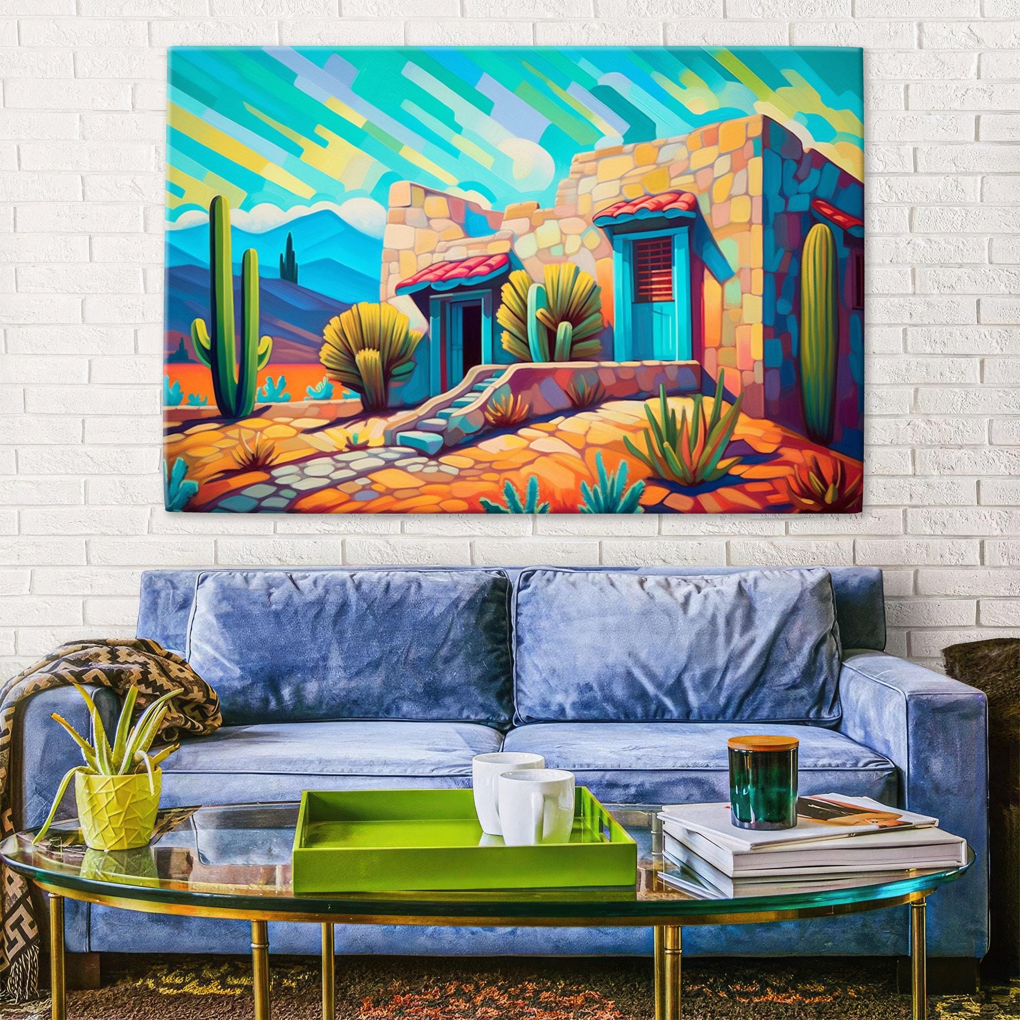 Spanish Adobe Canvas | Large Gallery Wrapped Canvas - Southwestern Decor Art