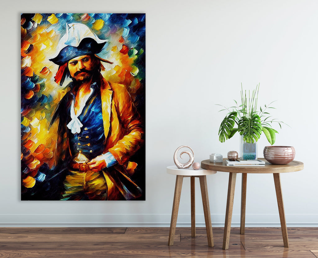 Pirate Canvas Wall Art – Colorful Oil Painting Print With Scratch Resistant Coating