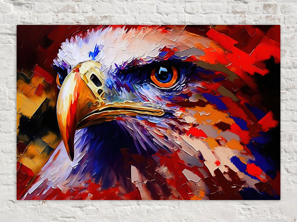 Bald Eagle Canvas Print - Patriotic USA Canvas Decor With Wooden Frame & UV Coating
