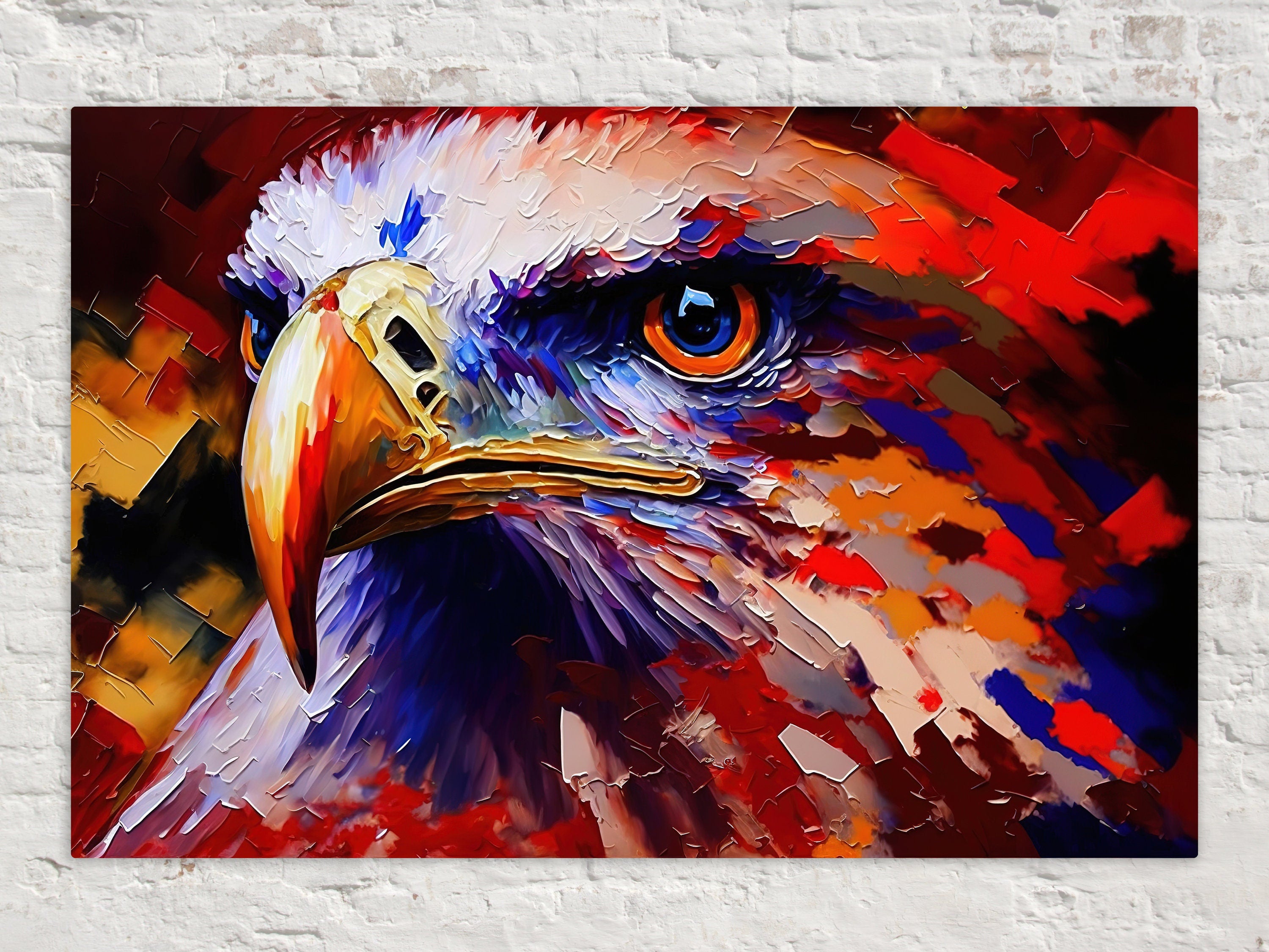 Bald Eagle Canvas Print - Patriotic USA Canvas Decor With Wooden Frame & UV Coating