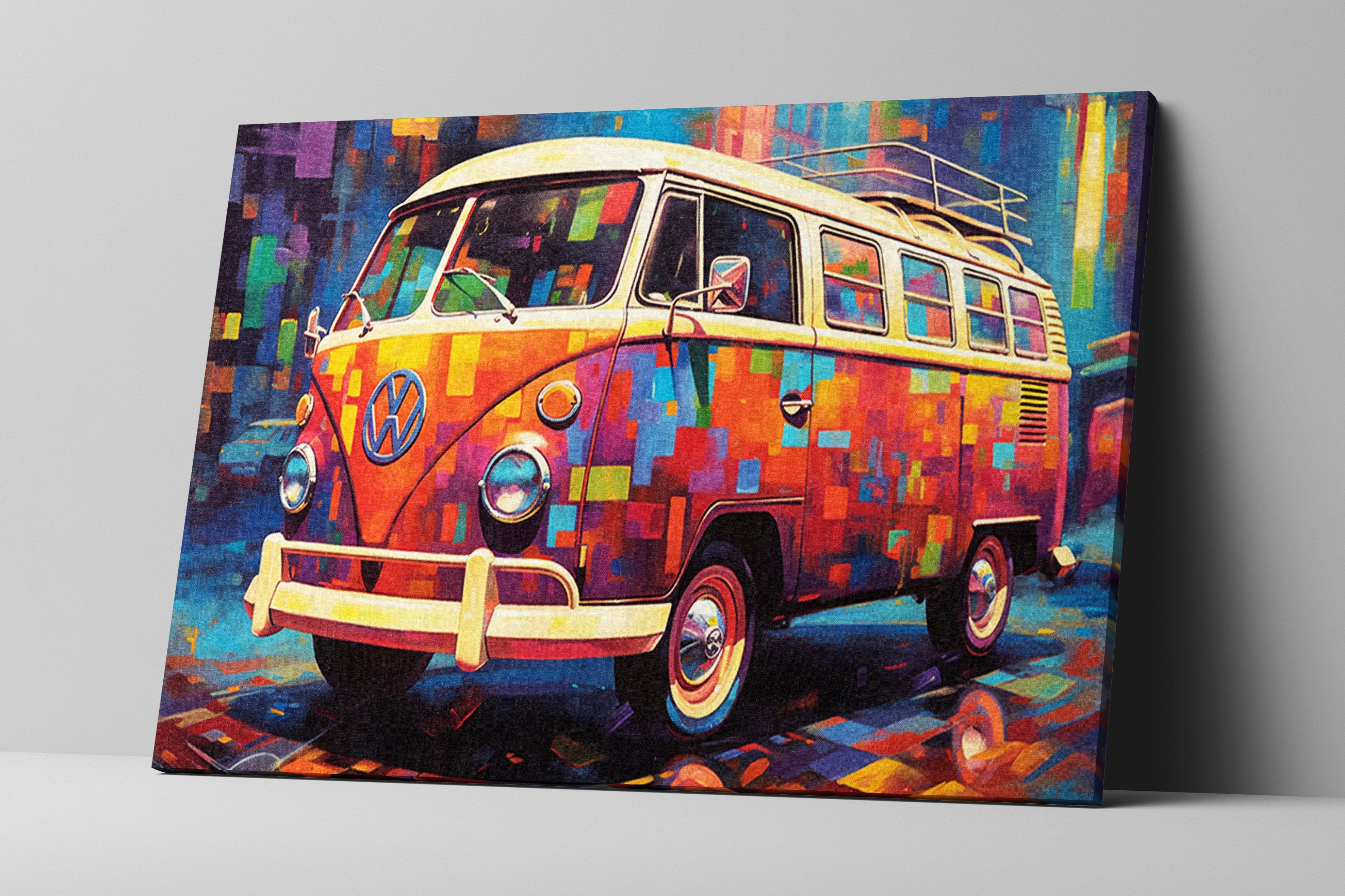 VW Bus Canvas Print - Classic Volkswagen Art | Large Gallery Wrapped Canvas