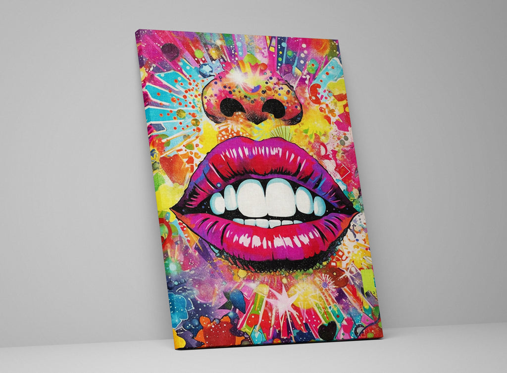 Woman Lips Wall Art - Luscious Lips Decor on Large Canvas Print, Gallery Ready