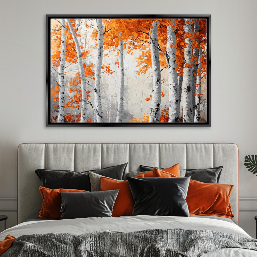 Fall Birch Trees Art – Extra Large Wall Art | Gallery Wrapped Canvas Print