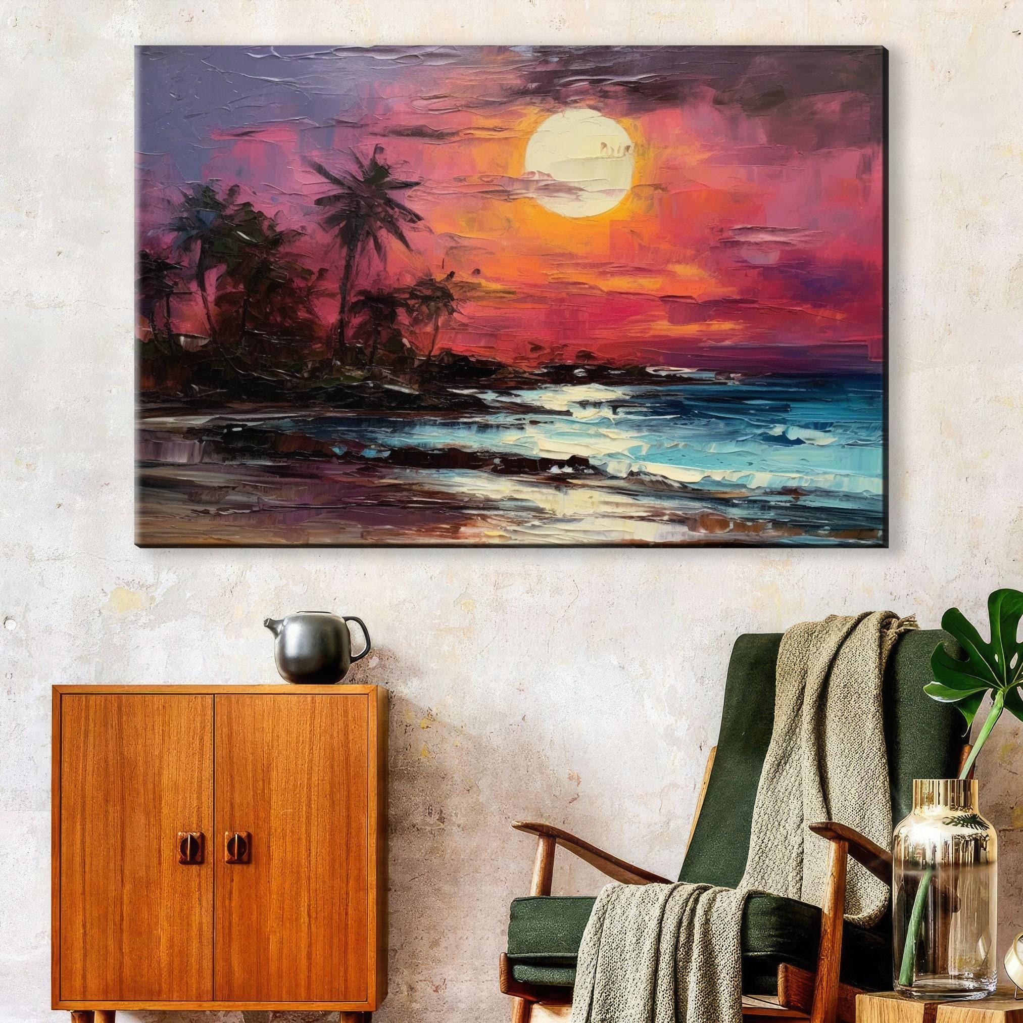Moonlit Beach Wall Art – Large Canvas Art | Gallery Wrapped Canvas, Ready to Hang